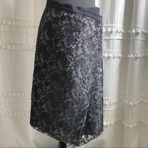 Black denim with lace overlay skirt